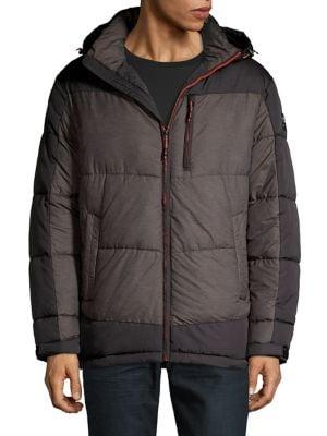 Hawke & Co Faux Shearling Hood Quilted Coat