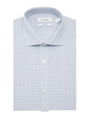 Calvin Klein Long-sleeve Checkered Slim-fit Dress Shirt