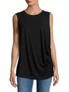 Lord & Taylor Roundneck Sleeveless Ruched Top