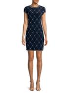 Betsy & Adam Embellished Cap-sleeve Dress