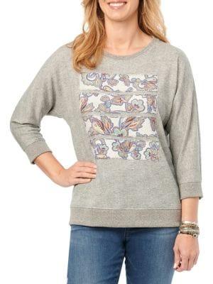 Democracy Graphic Quarter-sleeve Sweatshirt