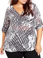 Addition Elle Nadia For L And L Plus Nadia Aboulhosn High Low Printed Tunic