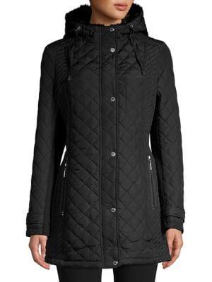 Weatherproof Quilted Hooded Faux Fur Lined Jacket
