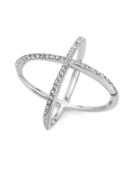 Michela Pave Cross Cocktail Ring