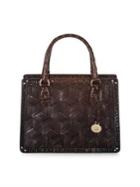 Brahmin Small Cocoa Hughes Camille Leather Satchel
