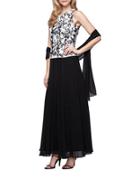 Alex Evenings Long Embroidered Dress