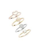 Design Lab Lord & Taylor Four-piece Crystal Novelty Ring Set