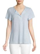 B Collection By Bobeau Short Flutter-sleeve Top