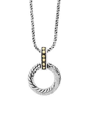 Effy 18k Yellow Gold, Sterling Silver And Diamond Pendant Necklace