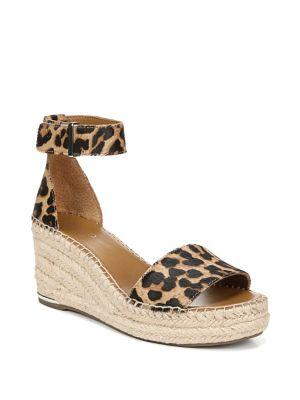 Franco Sarto Clemens Calf Half Ankle Strap Wedge Espadrilles