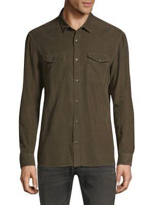 John Varvatos Star U.s.a. Fine-ribbed Snap Button Shirt