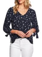 Cece Meadow Monet Three-quarter Sleeves Printed Blouse