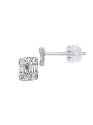 Sonatina 18k White Gold & Diamond Cluster Stud Earrings