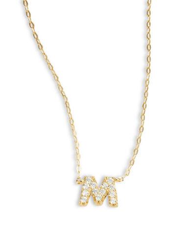 Nadri Sterling Silver M Initial Necklace