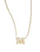 Nadri Sterling Silver M Initial Necklace