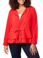 Rebel Wilson X Angels Plus Two-tier Peplum Zip Jacket