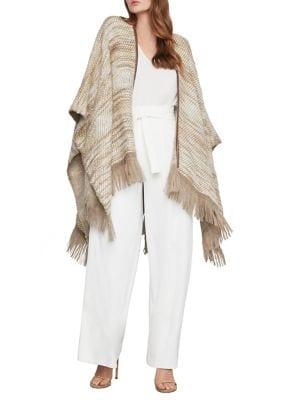 Bcbgmaxazria Slubby Brushed Fringed Ruana