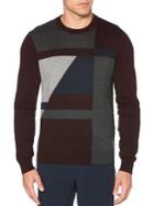 Perry Ellis Regular Fit Crisscross Colorblock Sweater