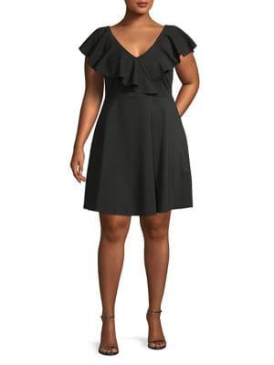 Quiz Curve Plus Ruffled Fit-&-flare Dress