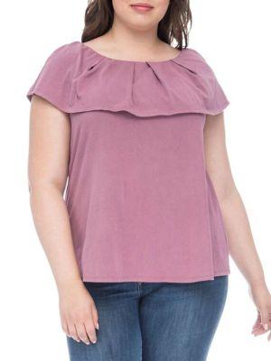 Bobeau Plus Marti Overlay Cotton Tee