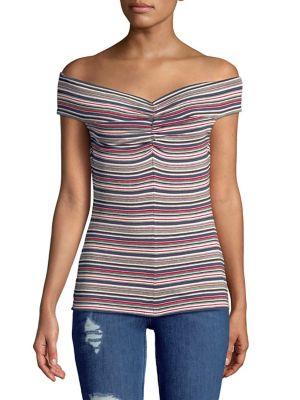 Bailey 44 Striped Off-the-shoulder Top