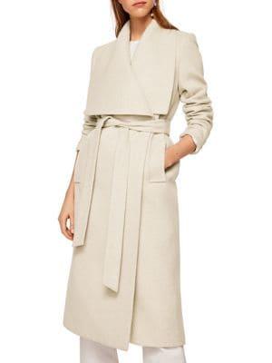 Mango Belted Long Wool Coat