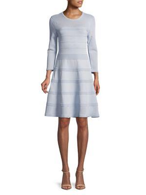 Vince Camuto Long-sleeve Knit Fit-and-flare Dress