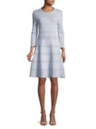 Vince Camuto Long-sleeve Knit Fit-and-flare Dress