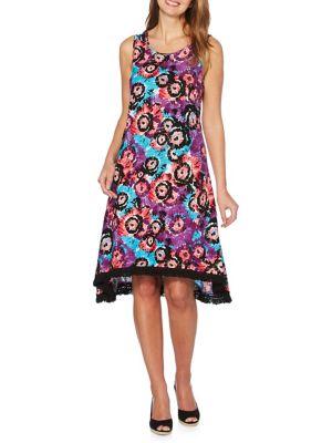 Rafaella Floral Fringe-trim Dress