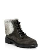 Aquatalia Lacy Rabbit Fur And Shearling-lined Combat Boots
