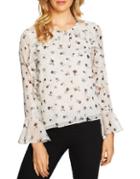 Cece Dotty Silhouettes Ruffled Blouse