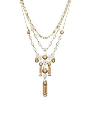 Lucky Brand Floral Tribes Goldtone Floral Statement Necklace