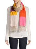 Lord & Taylor Multicolored Fringed Scarf