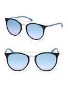 Guess 56mm Round Brow-bar Sunglasses