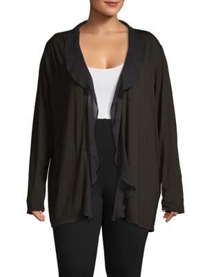 Lady Sarah Plus Ruffled Chiffon Cover-up