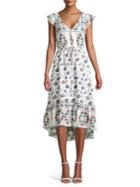 Lucky Brand Printed High-low Cotton A-line Dress