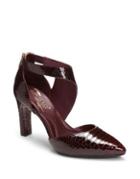 Aerosoles Tax Snake Print Leather Ankle Strap Pumps