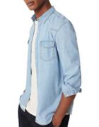 Mango Slim-fit Long-sleeve Cotton Casual Button-down Shirt