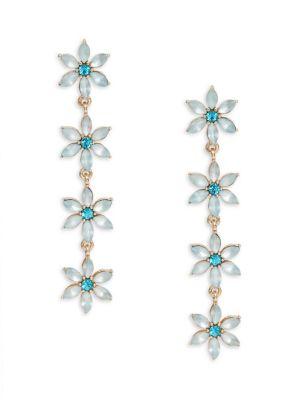 Design Lab Lord & Taylor Crystal Flower Drop Earrings