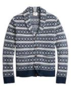 Brooks Brothers Red Fleece Printed Shawl Collar Cardigan