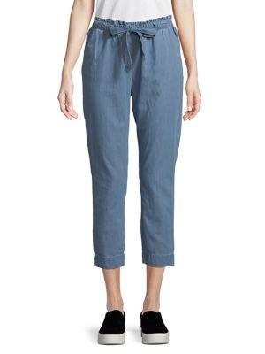 Vero Moda Sama Cotton Paperbag Waist Ankle Pants