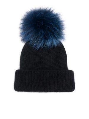 Eugenia Kim Maddox Knit Fox Fur Pom-pom Hat