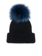 Eugenia Kim Maddox Knit Fox Fur Pom-pom Hat