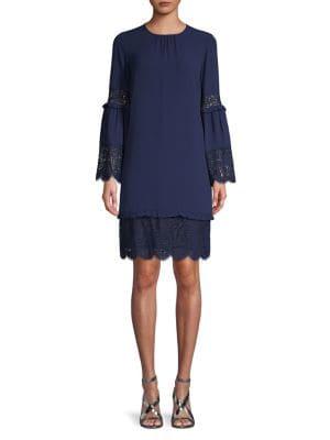 Michael Michael Kors Bell-sleeve Lace Shift Dress