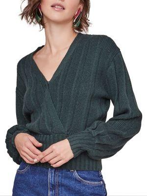 Astr The Label Evie Cotton-blend Faux Wrap Sweater