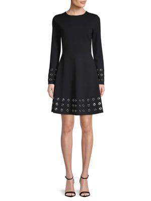 Michael Michael Kors Petite Grommet Embellished A-line Dress