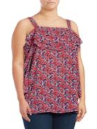 Nydj Printed Ruffle Tank Top