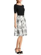 Adrianna Papell Botanical Printed Fit-and-flare Dress