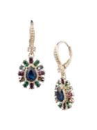 Marchesa Goldtone And Glass Stone Pear Drop Earrings