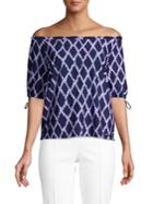 Michael Michael Kors Petite Ikat Off-the-shoulder Blouse